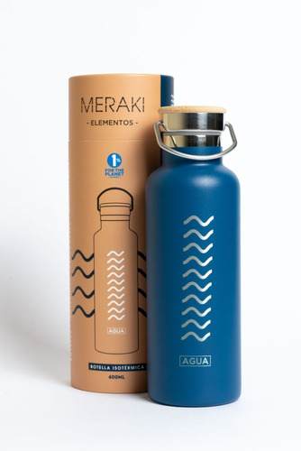 Botella Isotérmica Reutilizable Meraki 600 Ml Color Agua (azul)