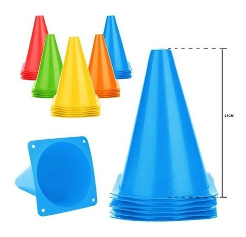 Set 10 Conos Entrenamiento Agilidad Multicolor 23cm Futbol