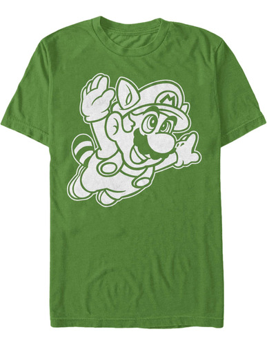 Nintendo Super Mario 3 Raccoon Fly Line Art Polera Para Ho