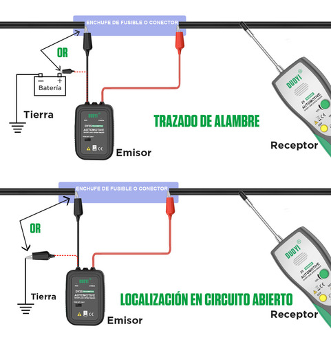 Probador de buscador de cortocircuito abierto automotriz Escáner de circuito de coche Detector de circuito CC corto abierto 6-24V Mrcartool DY25