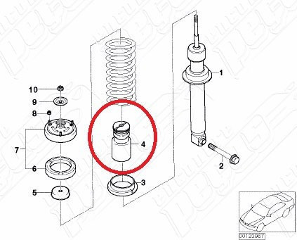 Coifa Batente Amort. Tras Bmw 550i Sport 4.8 V8 32v 06-09