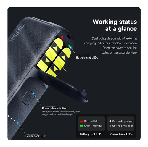 Powerbank Telesin Para Baterias De Gopro