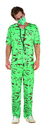 Disfraz Hombre - Green And Red Dead Doctor Bloody Scrubs Men