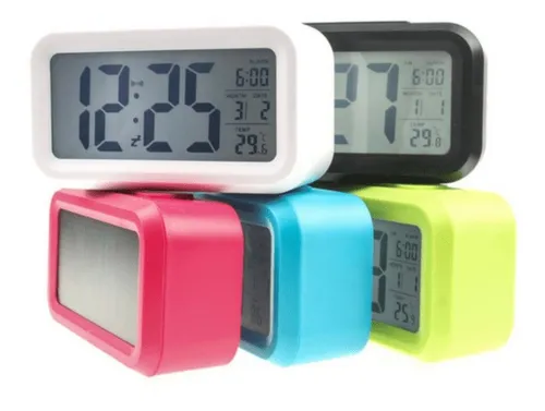 Reloj Despertador Sensor Luz Lcd Digital Alarma Temperatura