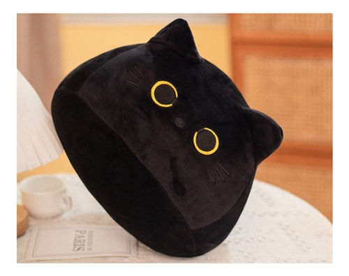 Peluche Cojín Gato Gatito Negro Kawaii 