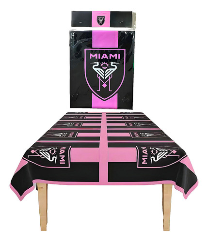Mantel Inter Miami (1.20 X 1.80) X1u - Cotillón Waf Color Rosa