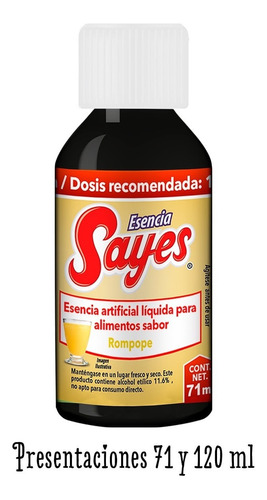 Esencia Líquida Comestible Sayes Sabor Rompope 71ml