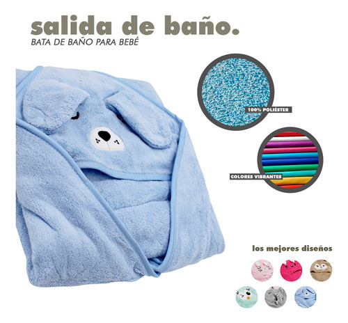 ..toalla De Baño Bebé Con Capucha Manta Suave Absorbente 0-3