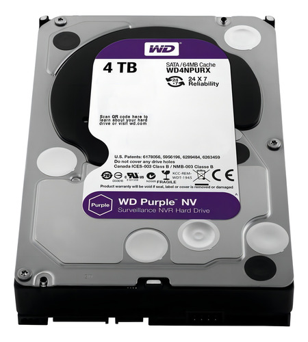 interno Western Digital WD Purple NV WD4NPURX 4TB púrpura