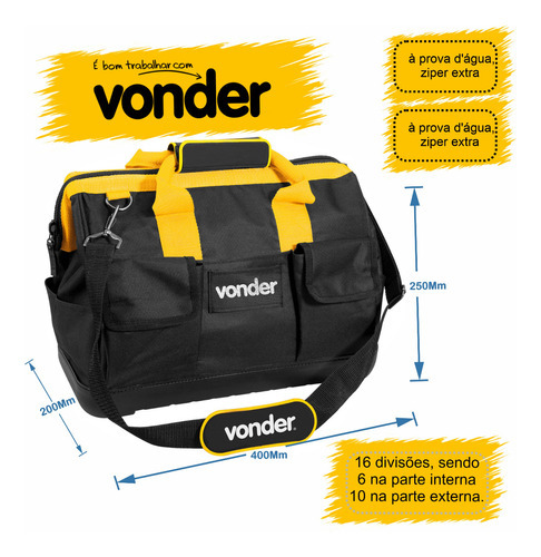 Bolsa Em Lona Para Ferramentas 15 Pol Bl-070 Vonder