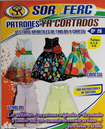 Patrón Molde Vestidos Infantiles  En Papel Ya Cortados