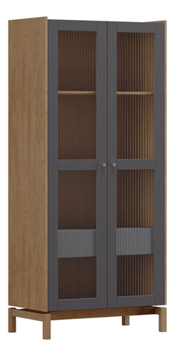 Cristaleira 2p 1g Vidro Canelado 180x80 Cm 2157 Tauari Concr
