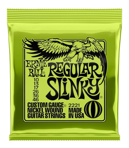 Encordoamento Guitarra Ernie Ball 010 2221 Original Com Nf