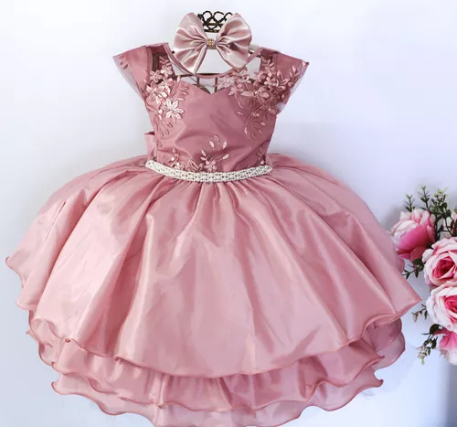 Vestido Infantil Menina com Babado Favoritos ALK 19031 4 a 10 anos