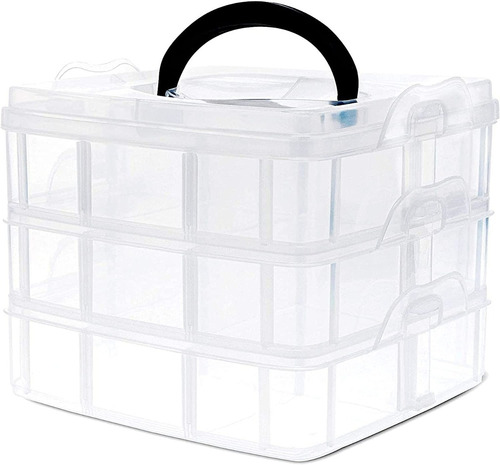 Caja Organizador Apilable 3 Niveles Medidas 15 X 15 X 12 Cm