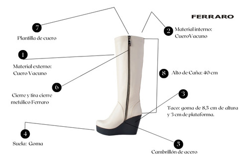 Imagen 10 de 10 de Botas De Montar Mujer De Cuero Bucaneras Siberia - Ferraro -