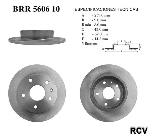 Balatas Disco Der/izq Trasera Para Suzuki Sx4   2014