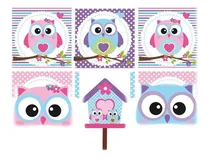 Comprar Kit Imprimible Lechuzas Y Búhos Nena Diseñá Tarjetas, Cumple