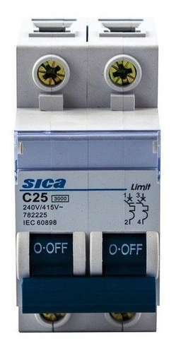 Llave Termica Bipolartermomagnetica 2x25 Sica 25a 2 X 25