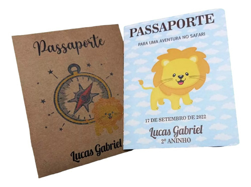 25 Convite Passaporte Para Aniversario Infantil Tema Safari