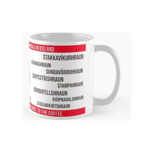 Taza Campos De Lava Islandeses Con Nombres Extraños Para Pra