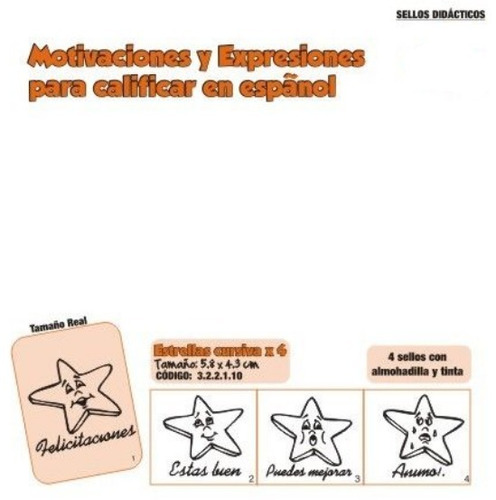 Sellos Didácticos Estrellas Cursiva X 4 Navidad