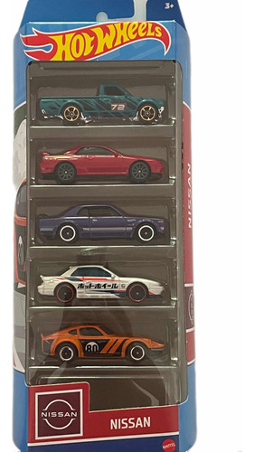 Hotwheels Nissan Paquete De 5 Vehículos Coleccionables Nuevo