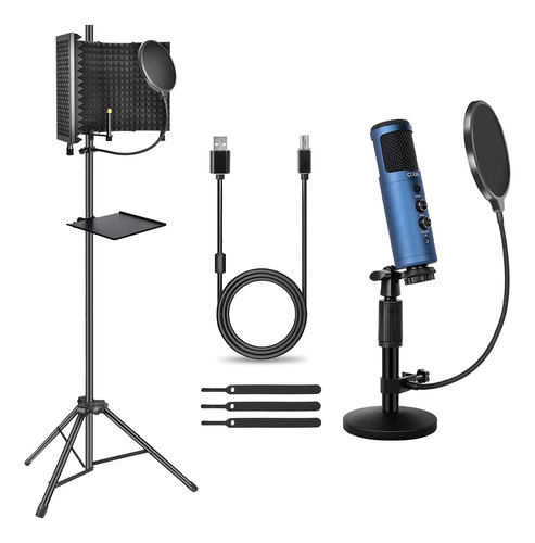 Escudo Aislamiento Microfono Grabacion (1 Unidad) Usb Para