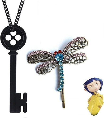 Collares D Colección Coraline Piedra Amuleto Y Llave Cosplay