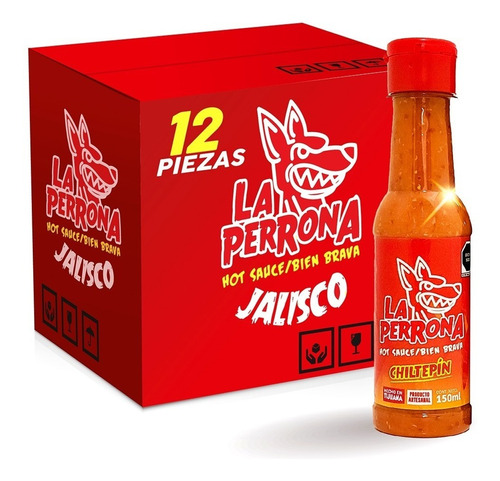 Caja Salsa La Perrona Chiltepín 150ml