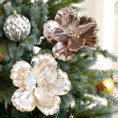 2 Piezas De Flores Artificiales De Navidad, Adornos Para De