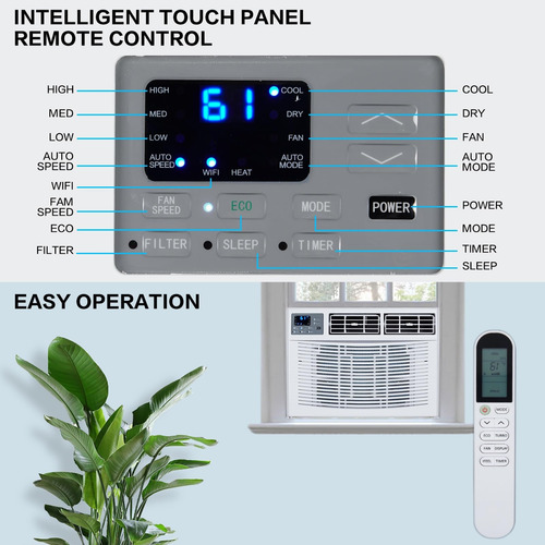 Aire Acondicionado 8000 Btu 4 En 1 Con Control Remoto Blanco