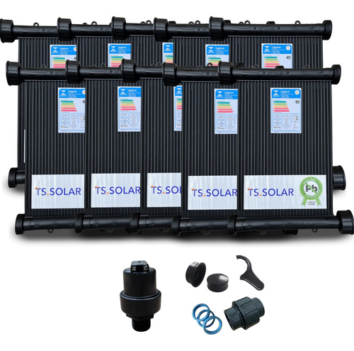 Ts Solar Kit C/10 Placas 3m C/ Kit Fechamento Quebra Vácuo
