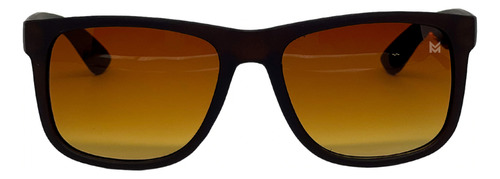 Óculos De Sol Masculino Quadrado Com Proteção Uv400 Marrom + Case
