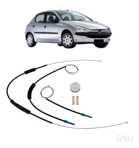 Kit Reparo Maquina Vidro Peugeot 206 Dianteira (3 Unid)