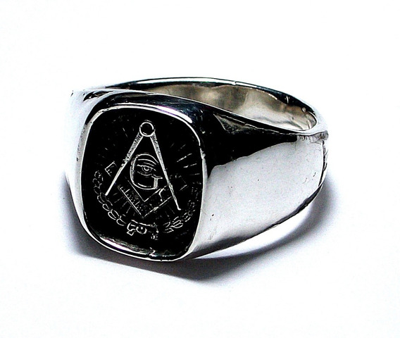 Masonic masones plata 925 anillo Compass /& Square Mason compás /& ángulo
