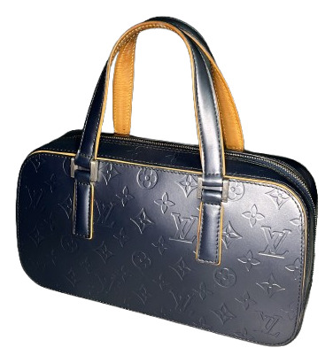 Bolsa Louis Vuitton Monogram Mat Shelton Bag Azul Lisa Níquel Bege (Usado)