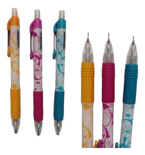 Kit De 3 Lapiceros Portaminas + Paquete De 10 Portaminas Color Lapicero 0.7