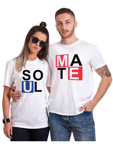 Envío Gratis 2 Playeras Soul Mate Alma Gemela Nuevo Parejas