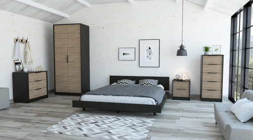 Cama 2 Plazas + Closet 2p + Comoda 5 + Comoda 3 + 1 Velador