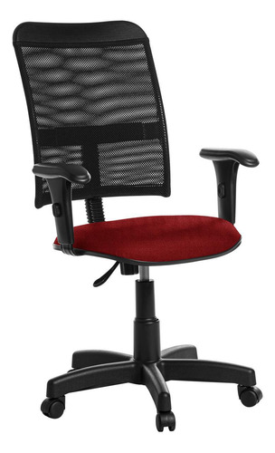 Cadeira De Escritório Giratória Tela Com Braço Rcp:vermelho