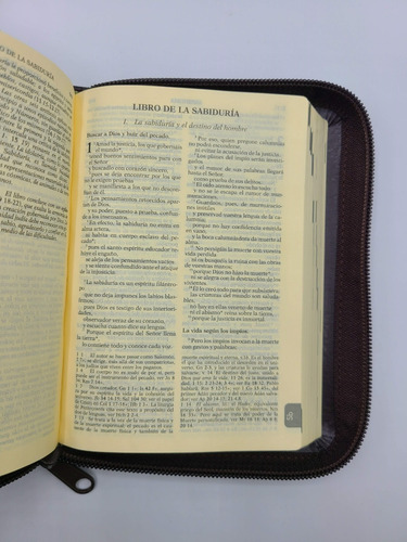 Imagen 7 de 9 de Biblia Catolica De Jerusalen Bolsillo Cierre Piel Cafe