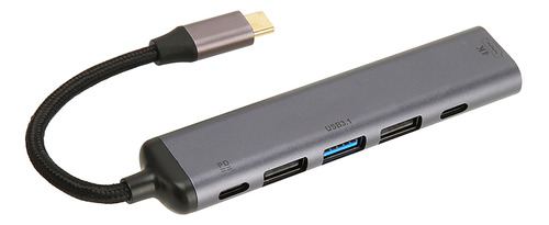 Estación De Acoplamiento Usb C 7 En 1, Cable Trenzado, 100 W