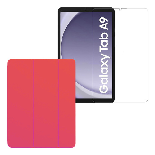 Estuche Smart Case  + Vidrio Para Samsung Galaxy Tab A9 8.7