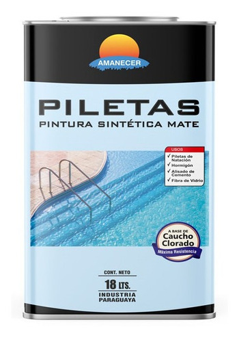 Pintura Para Piscinas Caucho Clorado 18 L  | Amanecer