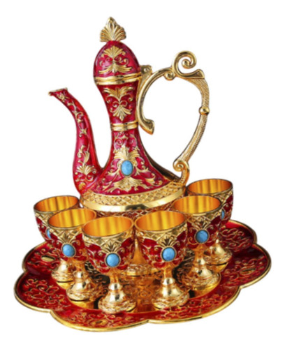 Tetera Bandeja De Té Tazas De Metal, Taza De Café Rojo