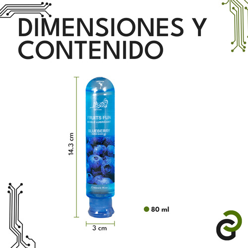 Lubricante Intimo Greenclef De Sabores Comestibles A Base De Agua Sabor Y Aroma A Frutas Arándano 80 Ml