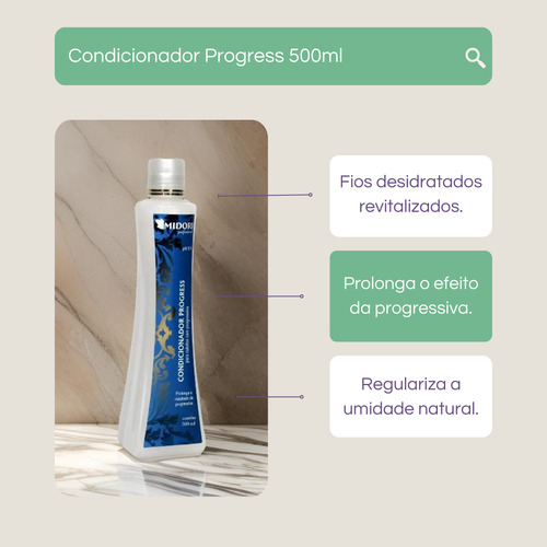 Kit Salão Shampoo E Condicionador Progress Midori 500ml