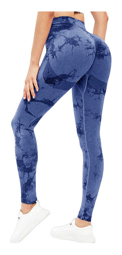 Leggings Deportivos De Cintura Alta Con Estampado Tie-dye