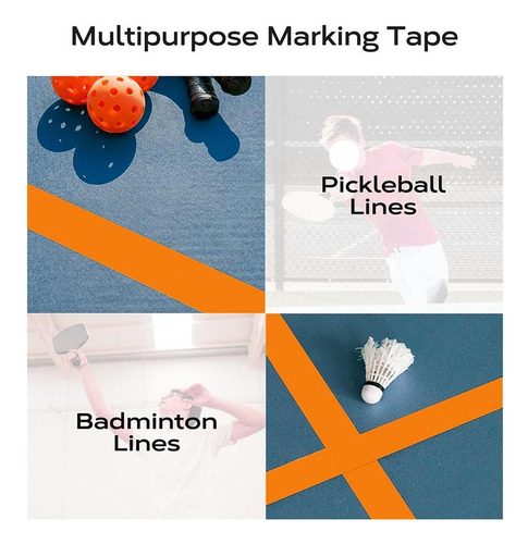 Cinta Para Cancha De Pickleball De 20 M, Naranja